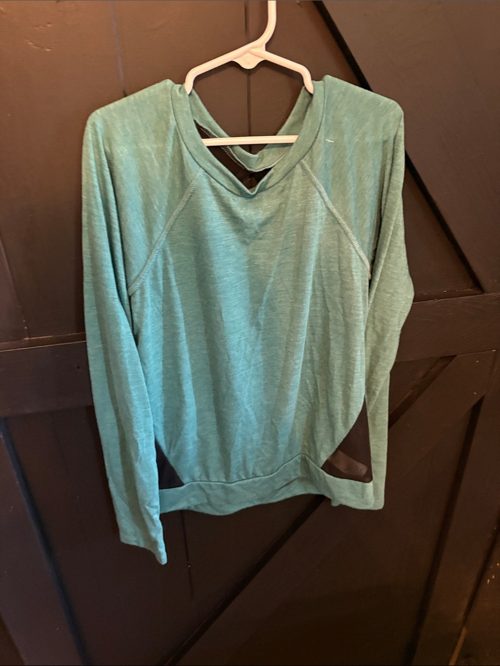 Zella Teal Green Long-Sleeve Hooded Pullover